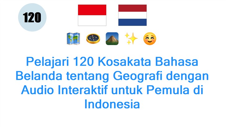 Pelajari 120 Kosakata Bahasa Belanda tentang Geografi dengan Audio Interaktif untuk Pemula di Indonesia